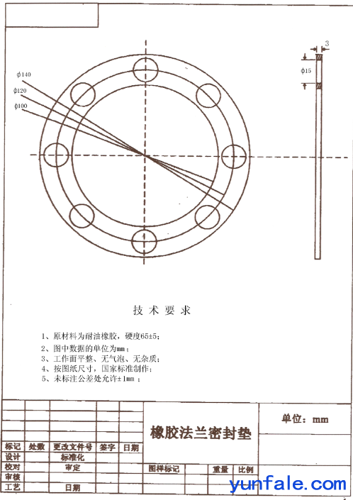 求购橡胶法兰密封垫