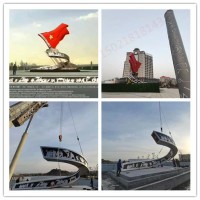 沈阳大型不锈钢烤漆红旗雕塑 城市市政公路雕塑规划制作