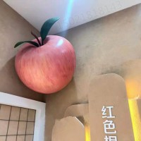 南京酒店装饰大苹果雕塑 不锈钢仿水果雕塑定制厂