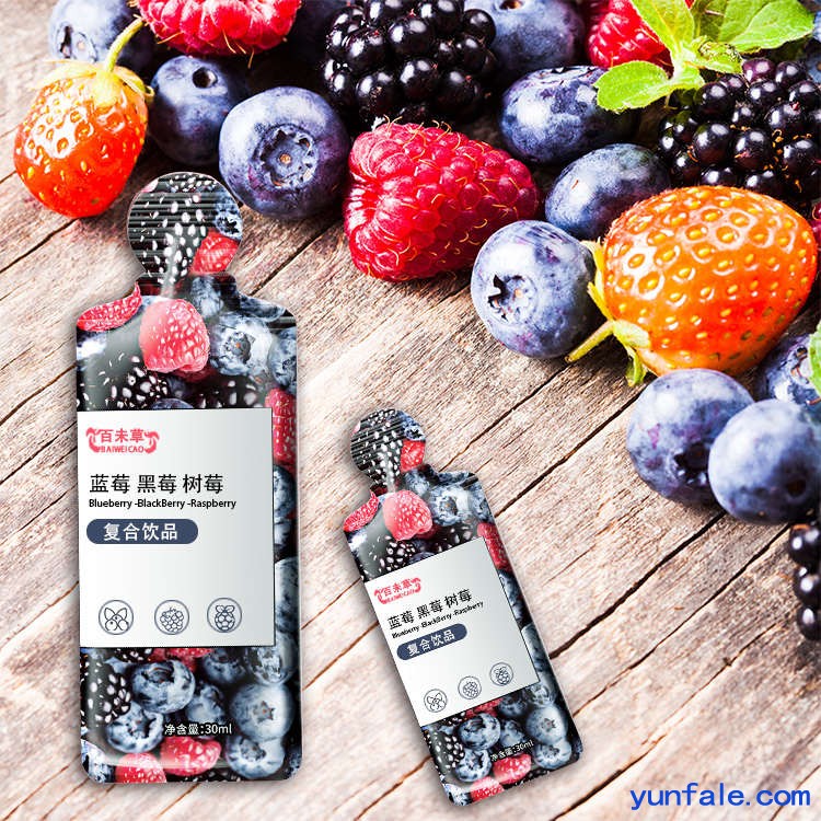 蓝莓 黑莓 树莓复合饮品  自立袋植物酵素饮品 odm贴牌