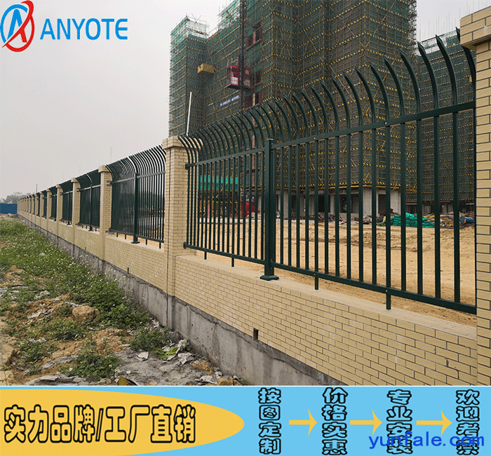 厂房方钢焊接围栏 从化交通学院围墙护栏 铁艺栏杆厂家
